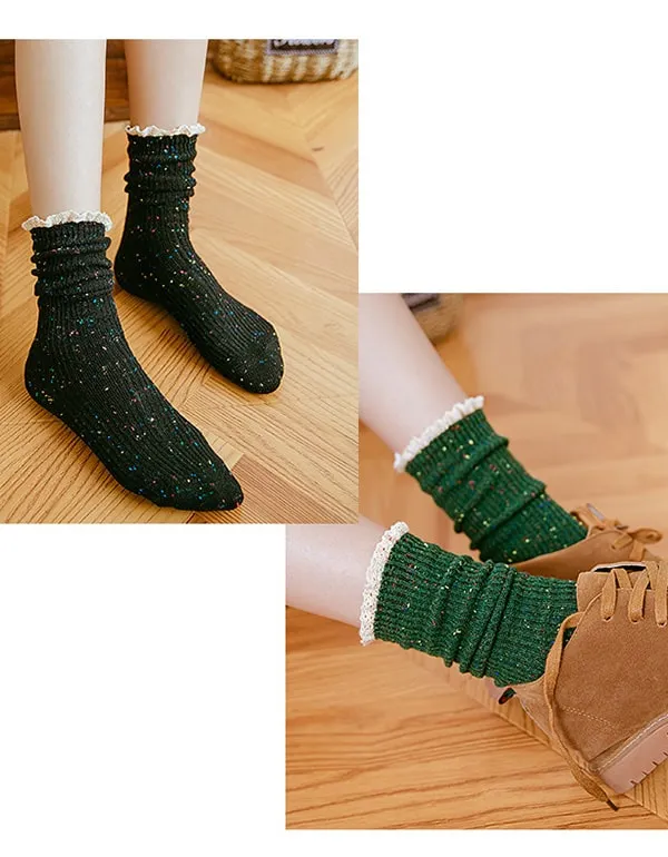 3 Pairs Autumn Winter Retro Long Cotton Socks