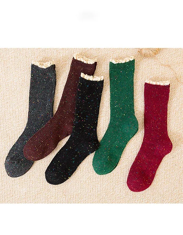 3 Pairs Autumn Winter Retro Long Cotton Socks