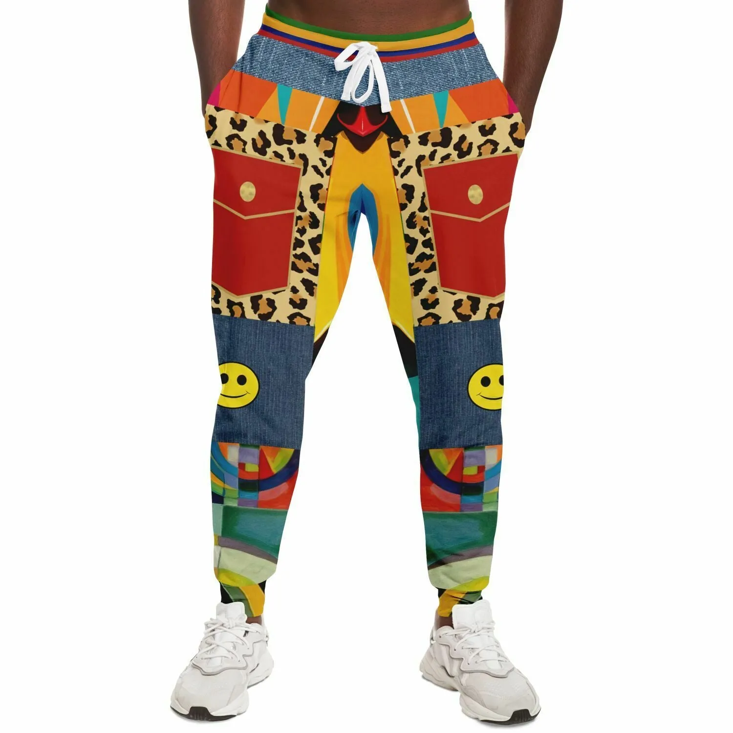 Afro-Queen Solace Denim Rainbow Eco-Poly Unisex Joggers