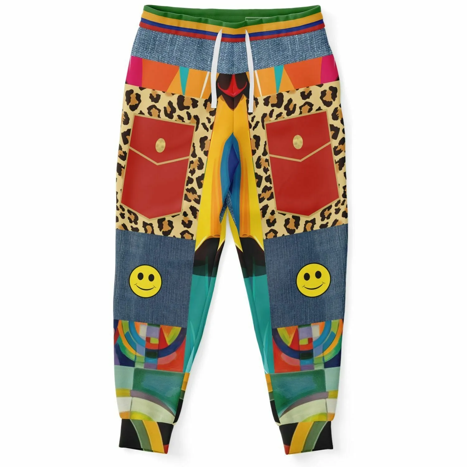 Afro-Queen Solace Denim Rainbow Eco-Poly Unisex Joggers