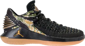 Air Jordan 32 Low Camo Sneakers, Black