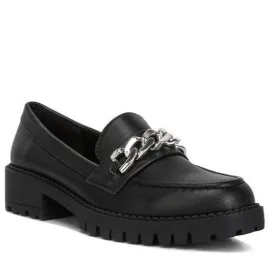 Ashby Faux Leather Chunky Block Heel Loafers