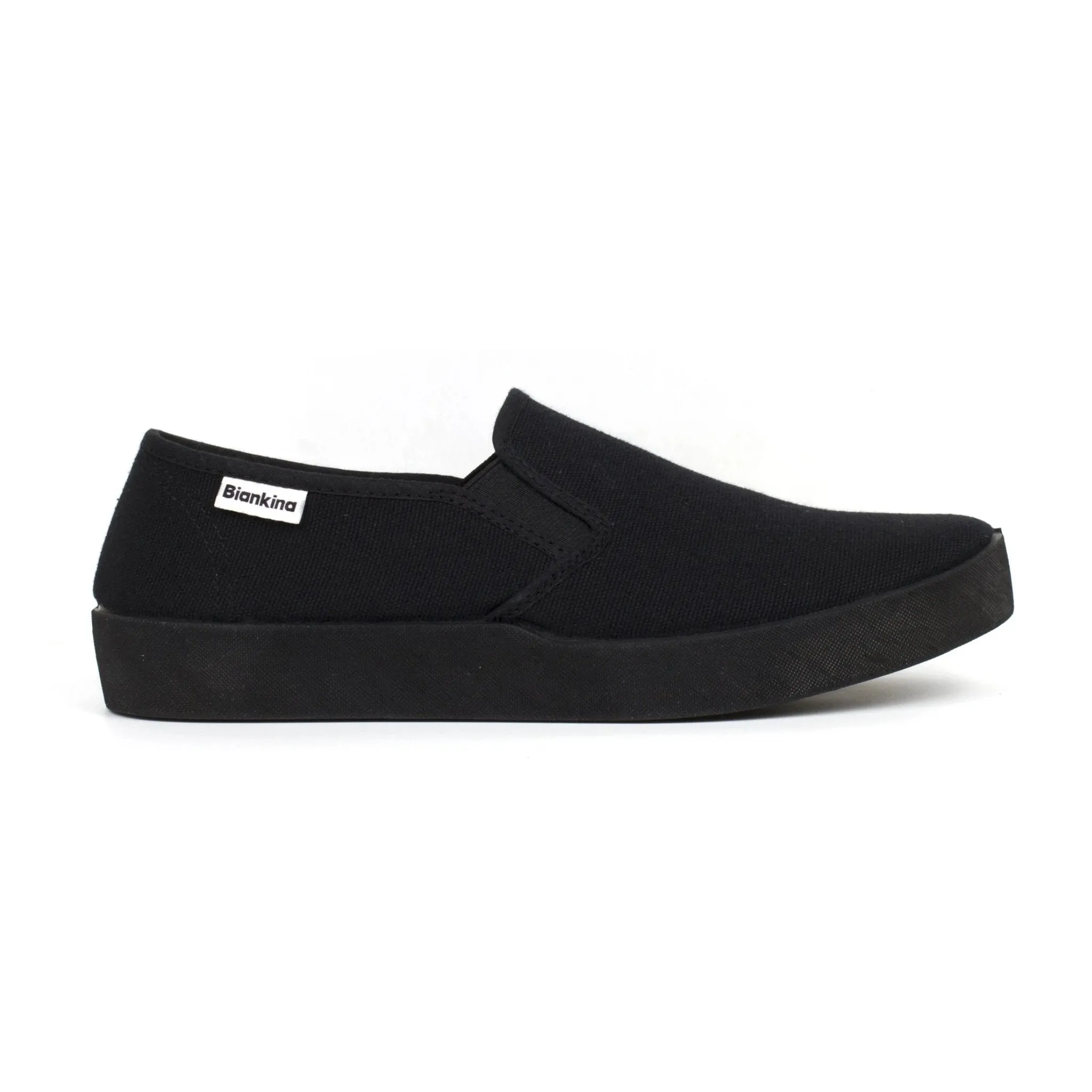 Barcelona Organic Cotton Canvas Slip Ons - Black