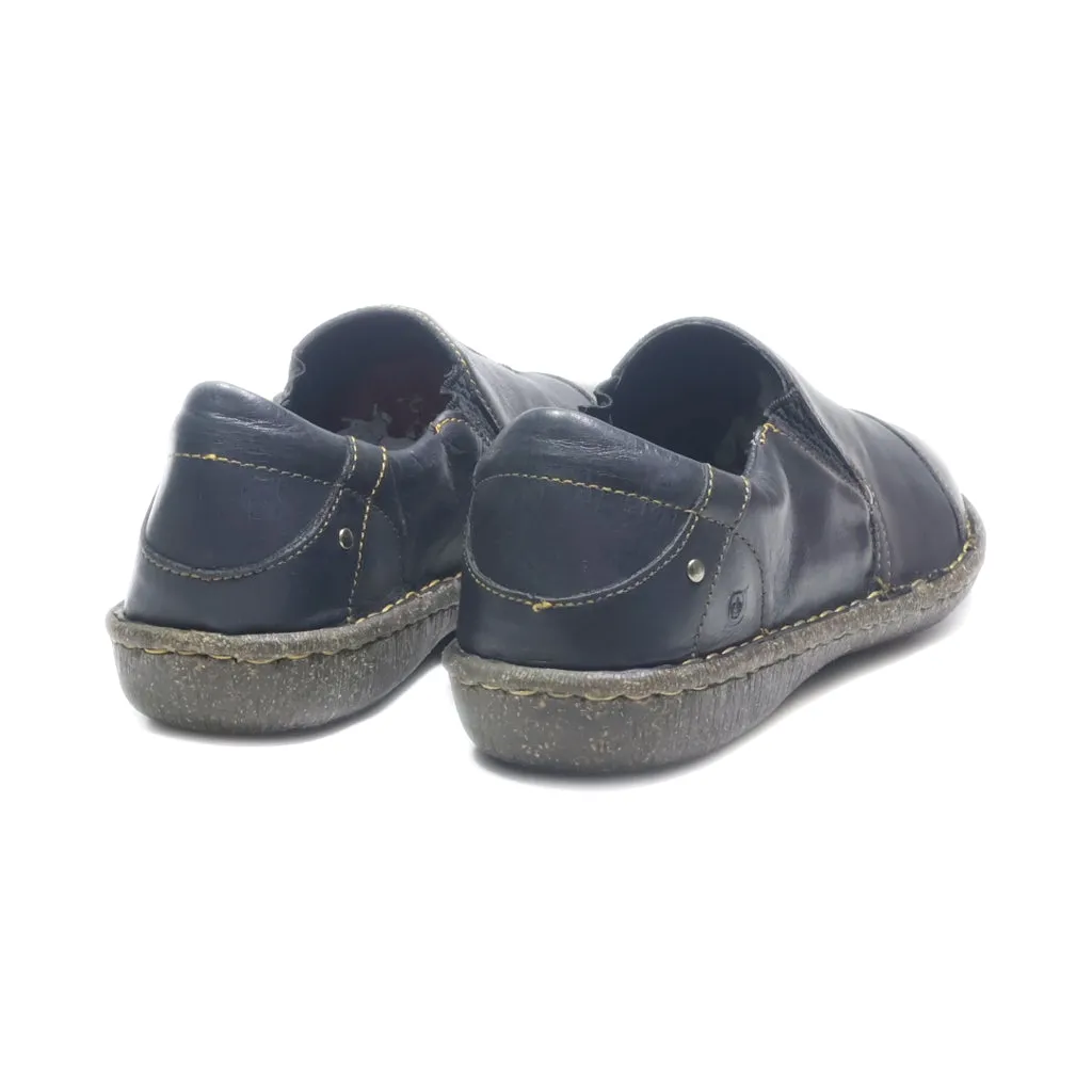 Born Slip Ons Leather Black Colour For Men