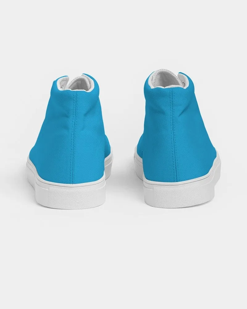 Bright Cyan Men's High-top Canvas Sneakers | Men's | Bright Pure Cyan | C100M0Y0K0