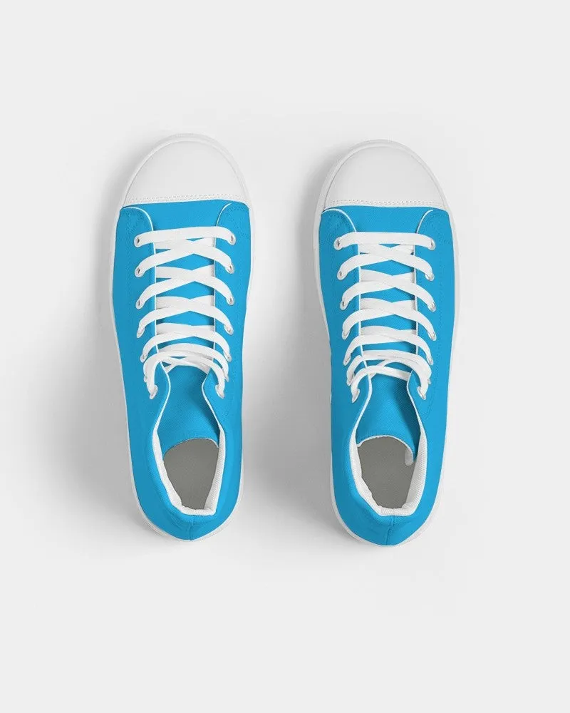 Bright Cyan Men's High-top Canvas Sneakers | Men's | Bright Pure Cyan | C100M0Y0K0