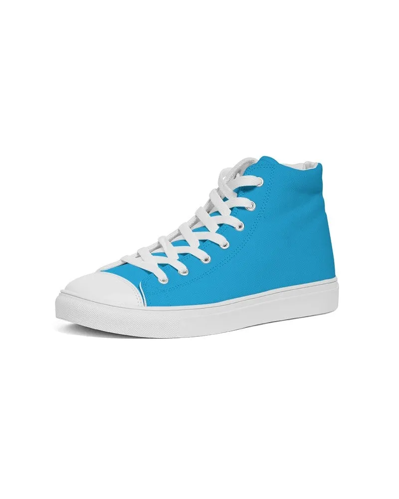 Bright Cyan Men's High-top Canvas Sneakers | Men's | Bright Pure Cyan | C100M0Y0K0