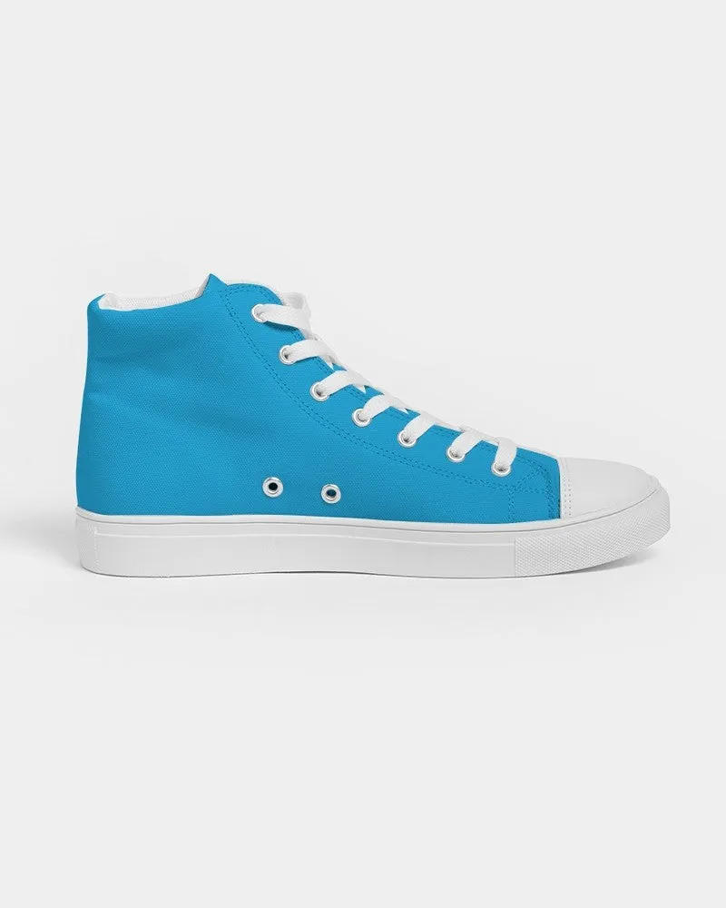 Bright Cyan Men's High-top Canvas Sneakers | Men's | Bright Pure Cyan | C100M0Y0K0