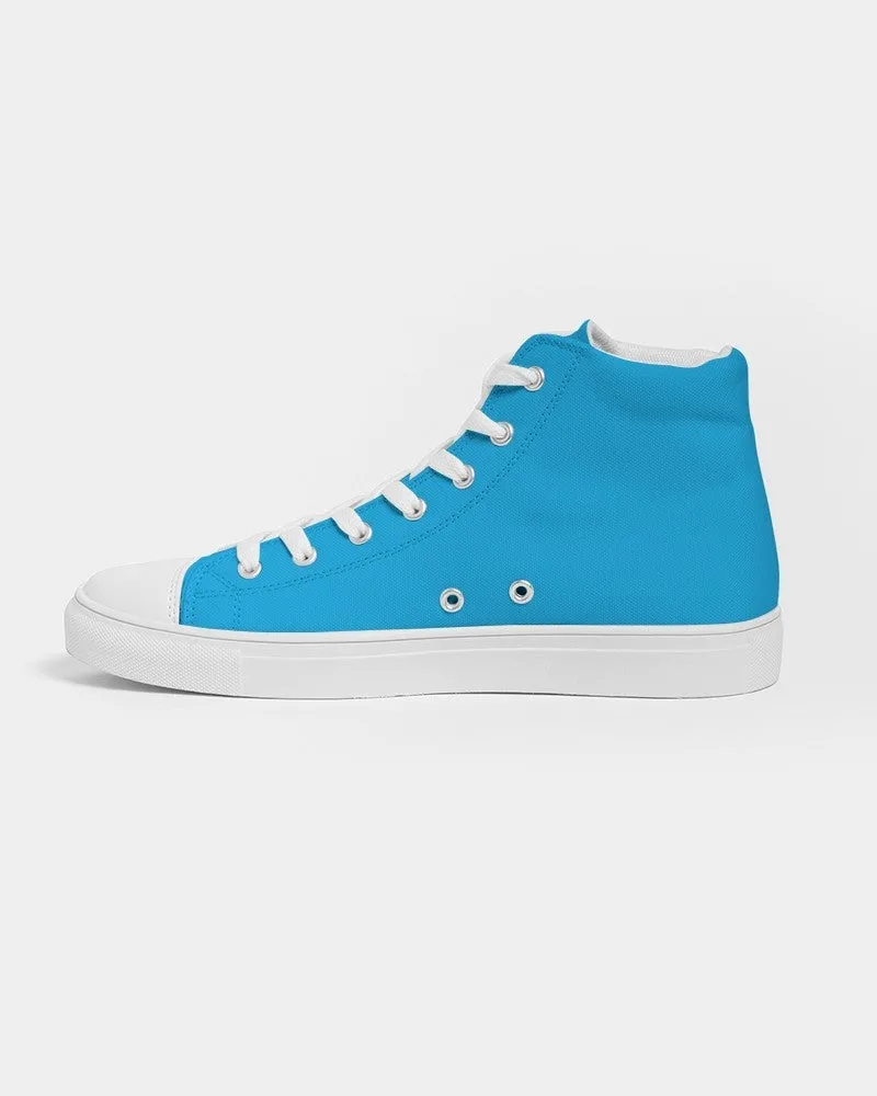 Bright Cyan Men's High-top Canvas Sneakers | Men's | Bright Pure Cyan | C100M0Y0K0