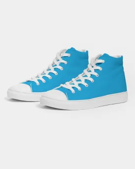 Bright Cyan Men's High-top Canvas Sneakers | Men's | Bright Pure Cyan | C100M0Y0K0