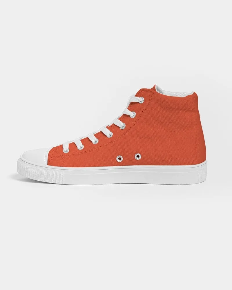 Bright Red Orange Men's High-top Canvas Sneakers | Men's | Bright Pure Red Orange | C0M88Y100K0