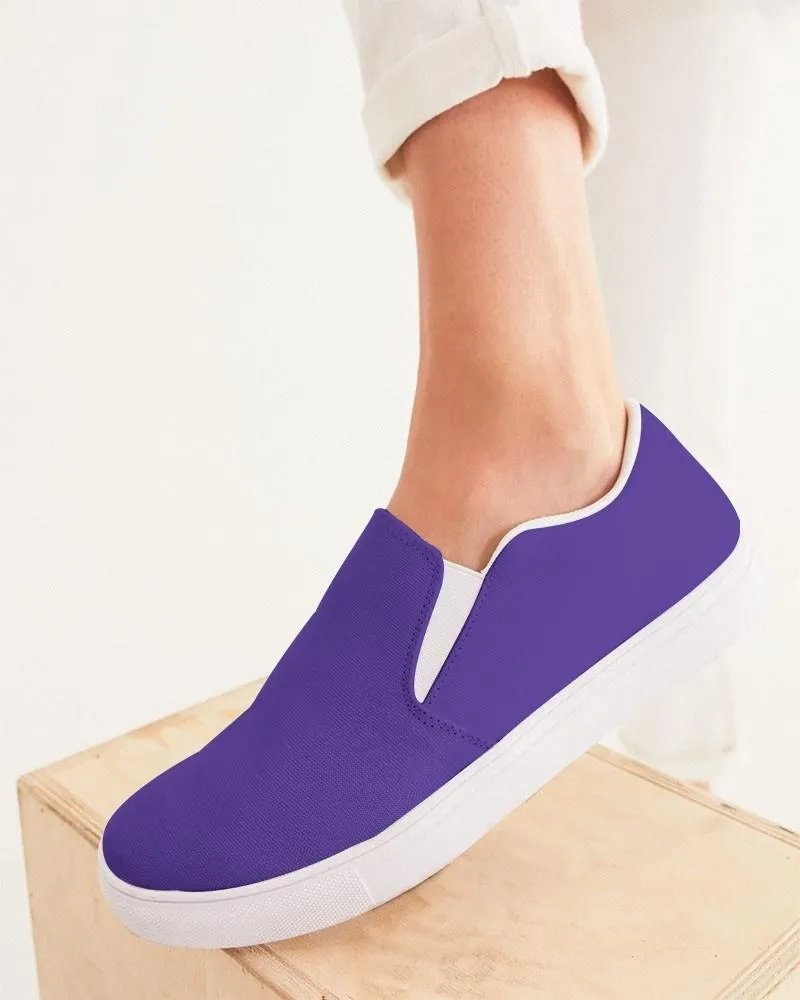 Bright Violet Slip-On Canvas Sneakers | Women's | Bright Pure Violet | C88M100Y0K0