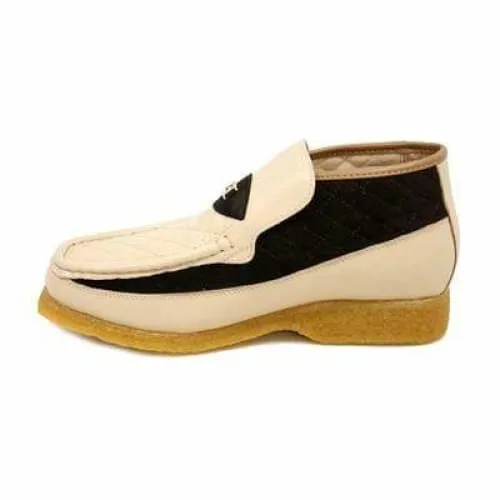 British Walkers Checkers Men's Beige and Brown Suede Slip Ons