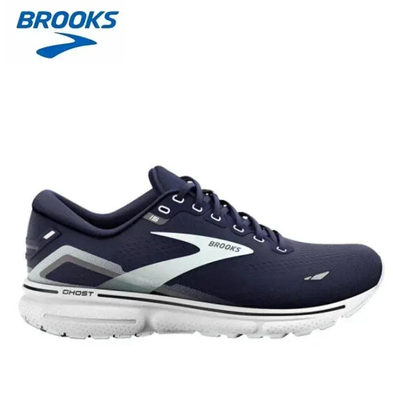 BROOKS Ghost 15 Oyster Alloy White Running Shoes Women Men Long-Distance Road Sport Training Casual Sneakers