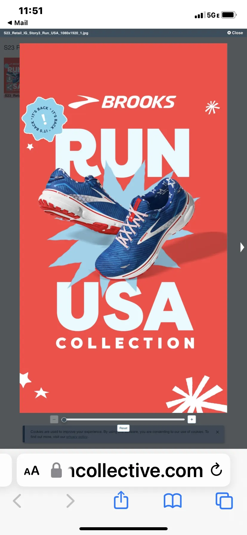 Brooks Men's Ghost 15 "Run USA"