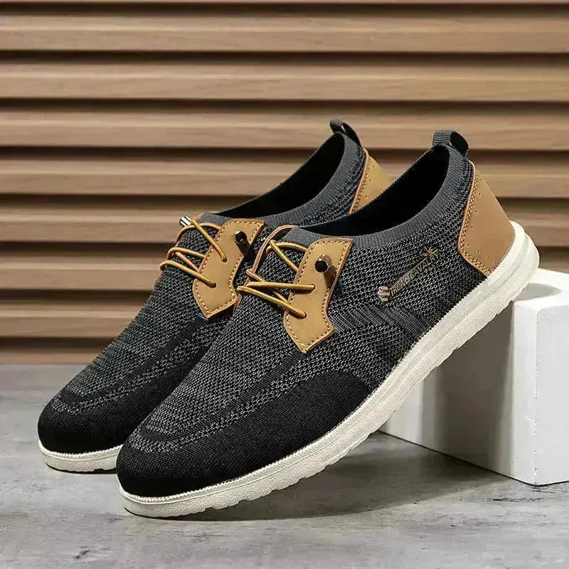 Casual Flat  Slip-on Mesh Shoes Lightweight Breathable Loafers Men Walking Running Sports Shoes Sneakers for Men