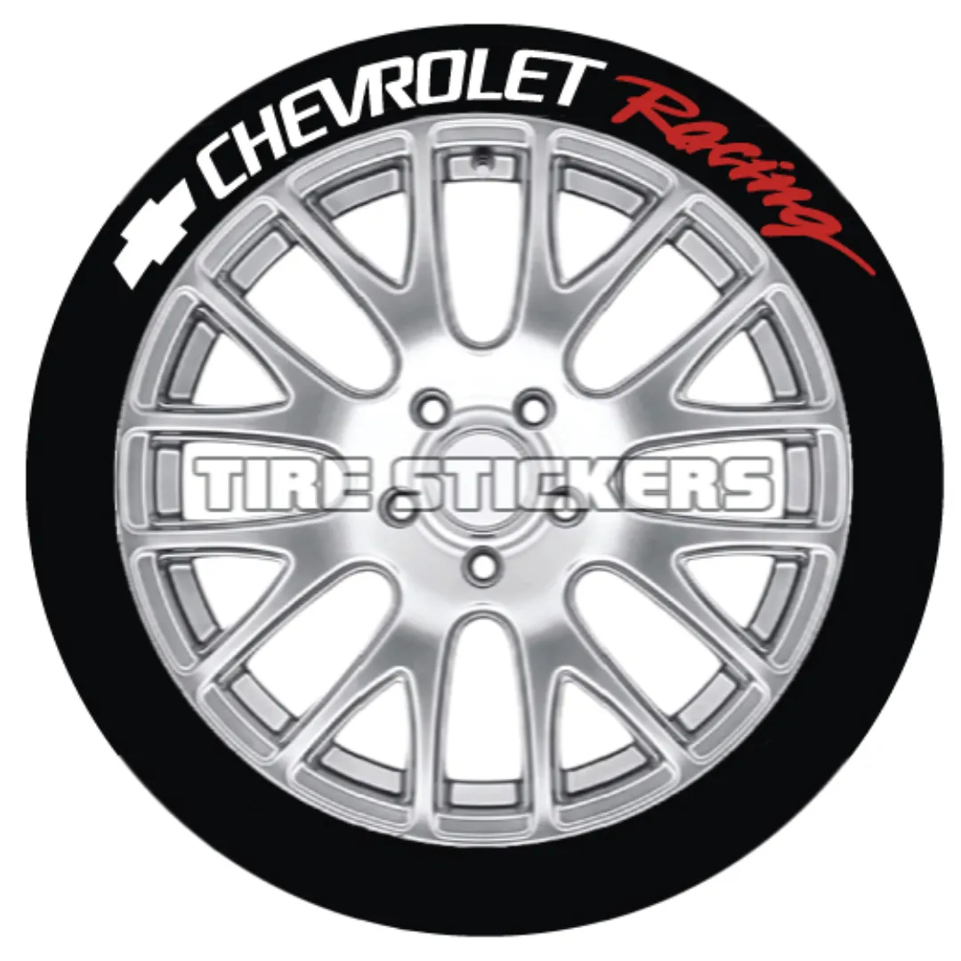 Chevrolet Racing Tire Stickers - 4 of each - 19"-21" - 1"