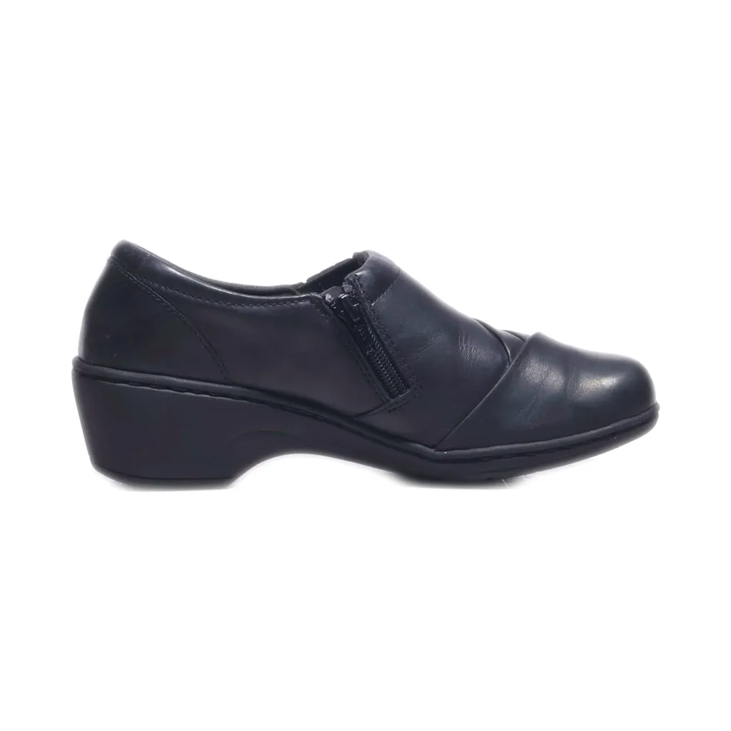 Clarks Channing Essa Slip Ons Leather Black Colour For Women