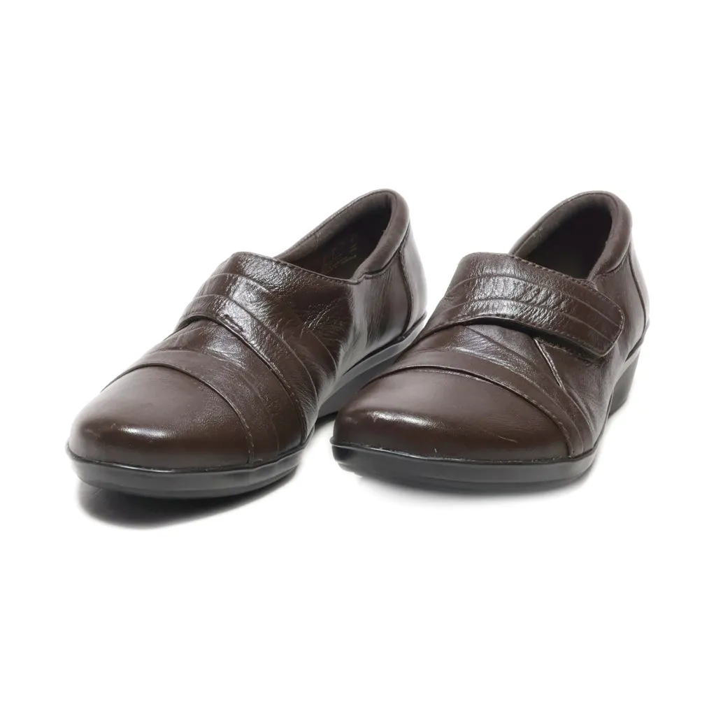 Clarks Everlay Tara Slip Ons Leather Brown Colour For Women