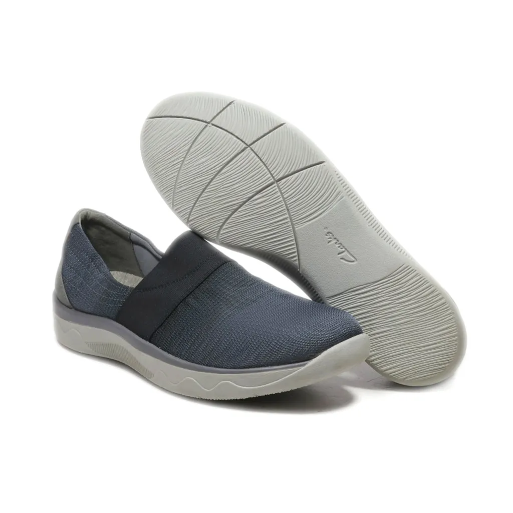 Clarks Slip Ons Leather Blue Colour For Women