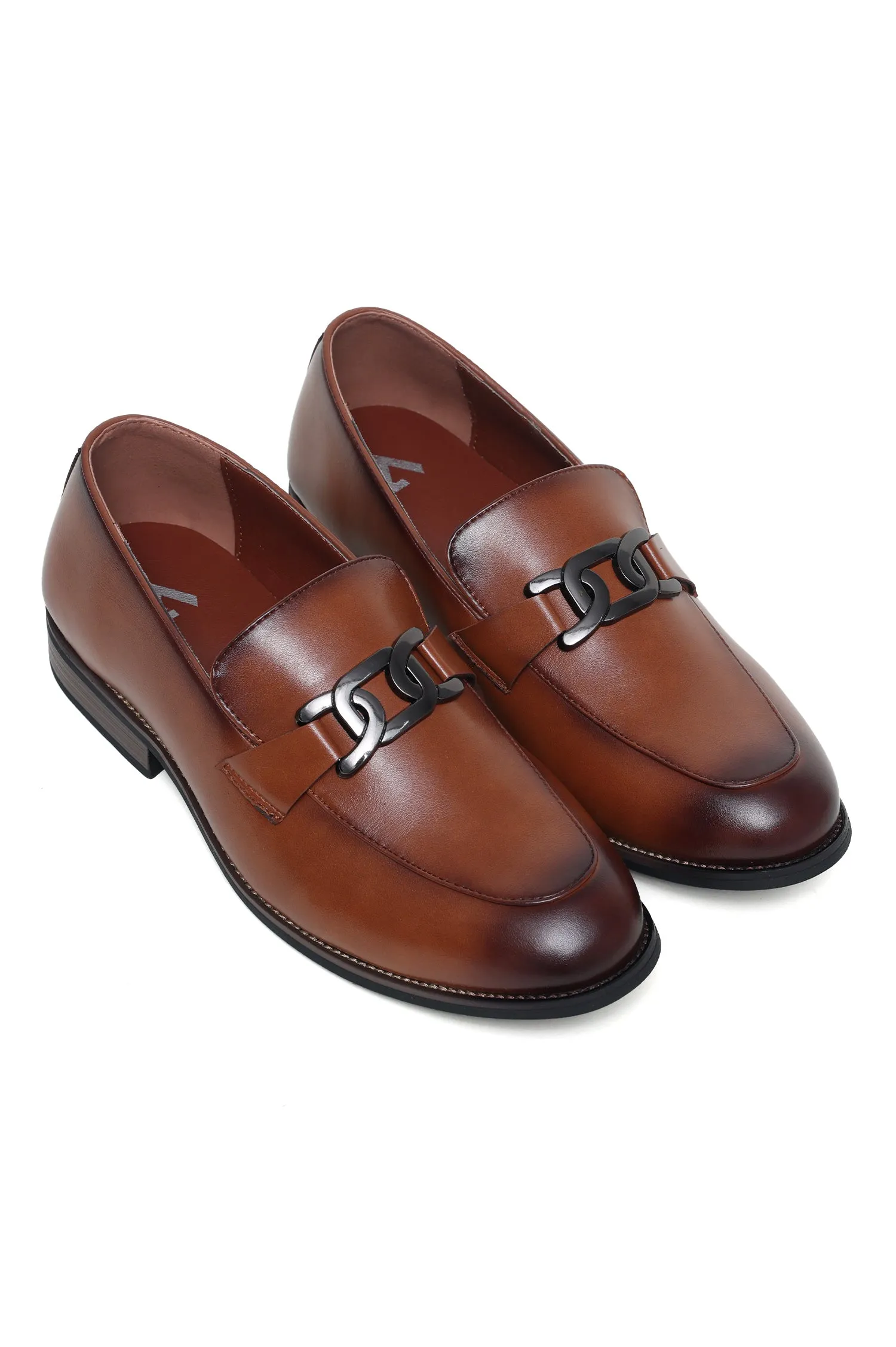 CLASSIC CHAIN LINK LOAFERS-BROWN