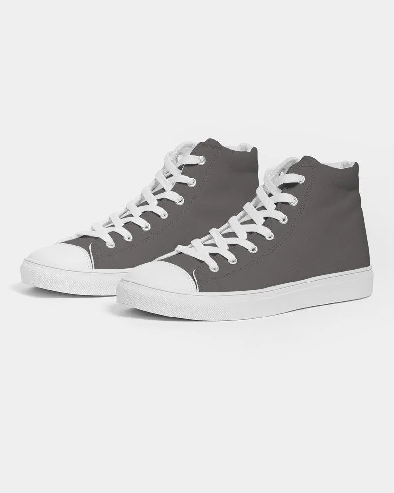 Dark Brown Men's High-top Canvas Sneakers | Men's | Dark Pale Brown | C30M30Y30K60