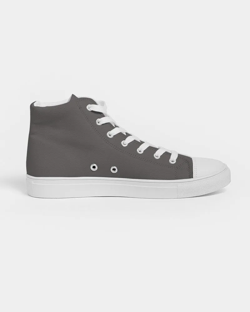 Dark Brown Men's High-top Canvas Sneakers | Men's | Dark Pale Brown | C30M30Y30K60