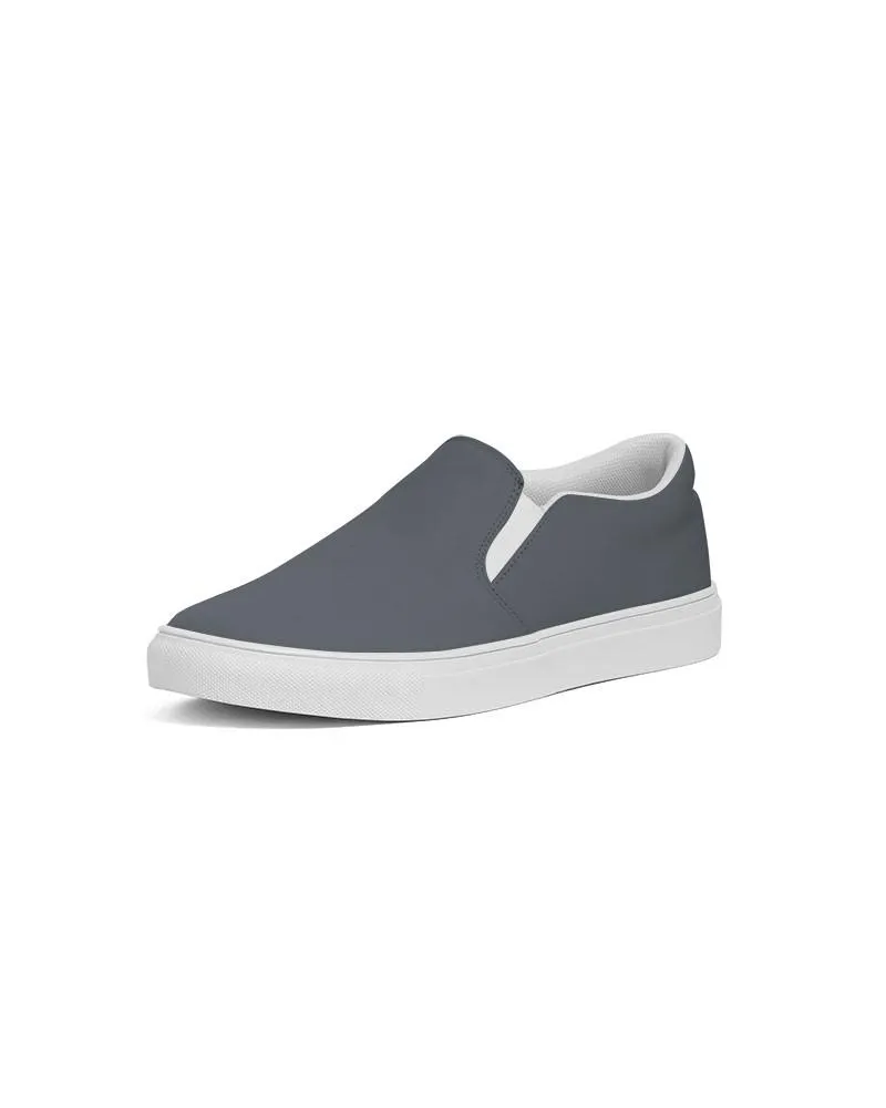 Dark Cyan Gray Slip-On Canvas Sneakers | Men's | Dark Pale Cyan Gray | C10M0Y0K80