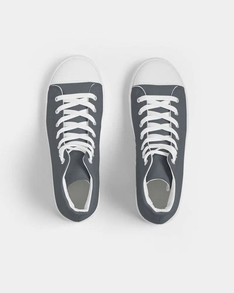 Dark Cyan Gray Women's High-top Canvas Sneakers | Women's | Dark Pale Cyan Gray | C10M0Y0K80