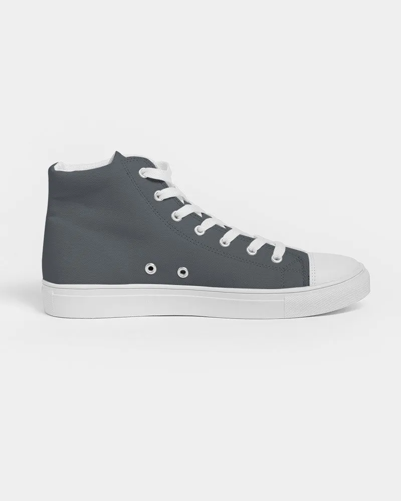 Dark Cyan Gray Women's High-top Canvas Sneakers | Women's | Dark Pale Cyan Gray | C10M0Y0K80