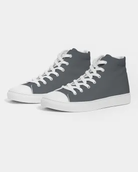 Dark Cyan Gray Women's High-top Canvas Sneakers | Women's | Dark Pale Cyan Gray | C10M0Y0K80