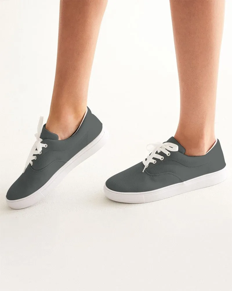 Dark Green Gray Women's Canvas Sneakers | Women's | Dark Pale Green Gray | C10M0Y10K80