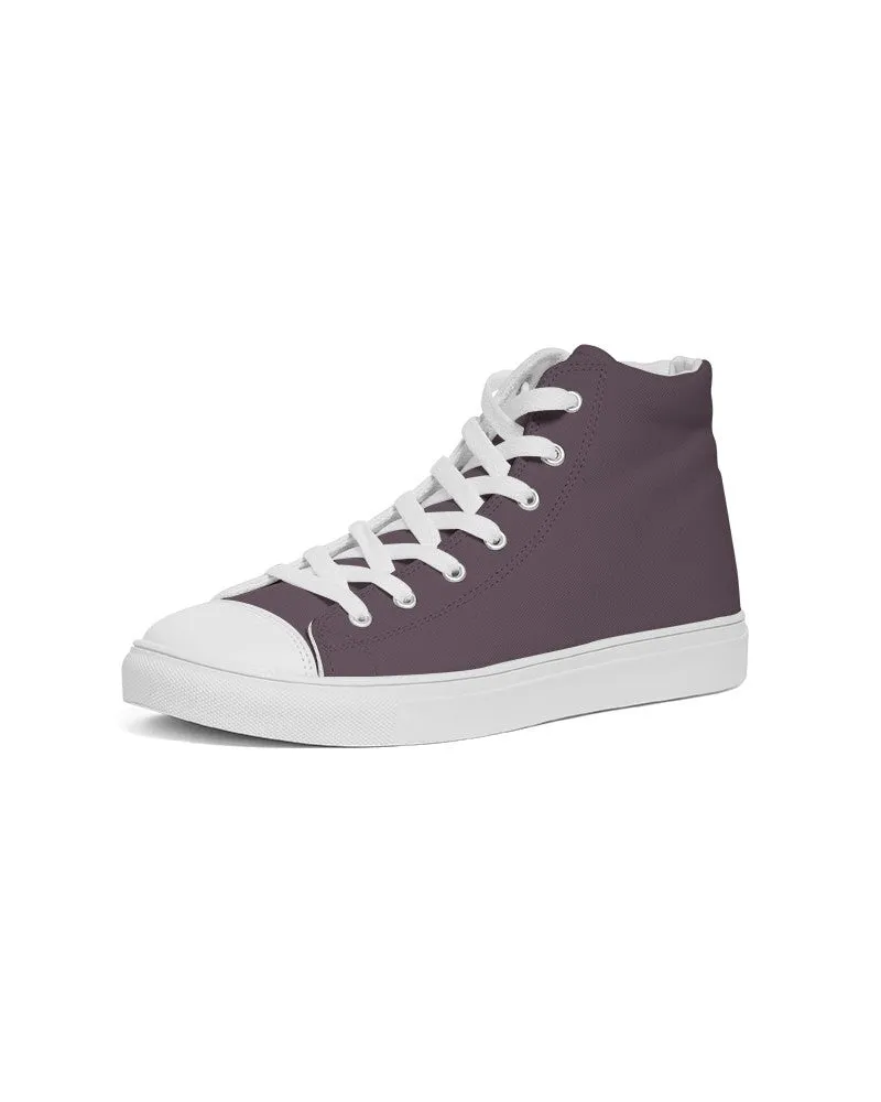 Dark Magenta Brown Women's High-top Canvas Sneakers | Women's | Dark Pale Pastel Magenta Brown | C0M30Y0K80