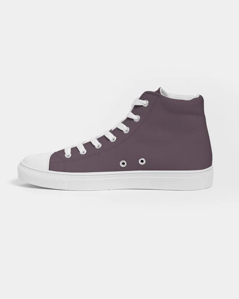 Dark Magenta Brown Women's High-top Canvas Sneakers | Women's | Dark Pale Pastel Magenta Brown | C0M30Y0K80