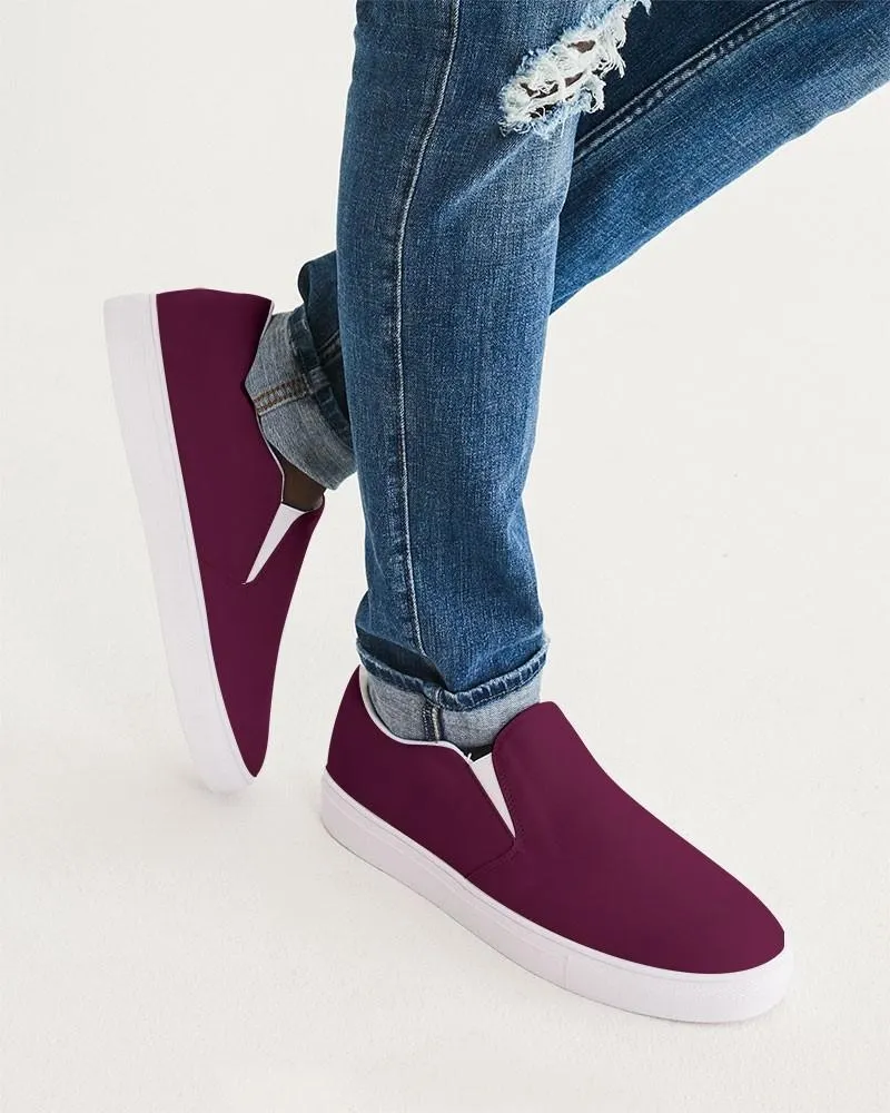 Dark Magenta Slip-On Canvas Sneakers | Men's | Dark Pure Magenta | C0M100Y0K80