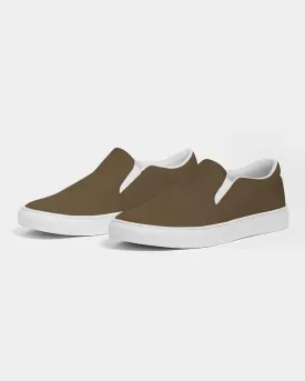 Dark Orange Brown Slip-On Canvas Sneakers | Men's | Dark Pastel Orange Brown | C0M30Y60K80