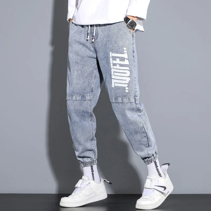 Edgy Harajuku Denim Techwear Joggers