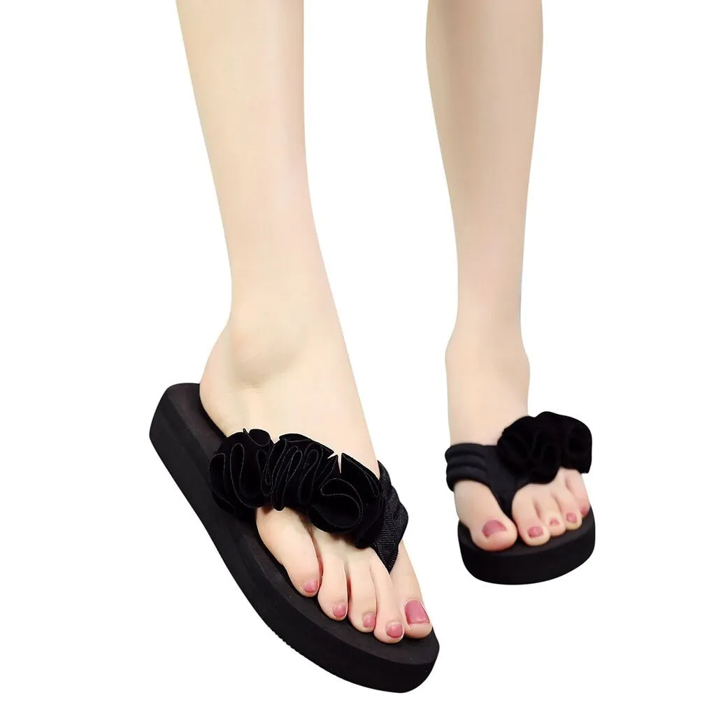 Flower Clip Toe Flip Flops Women Slippers