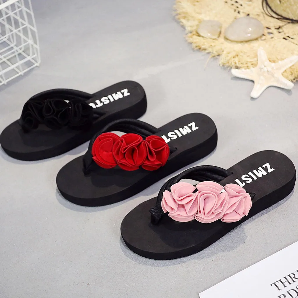 Flower Clip Toe Flip Flops Women Slippers