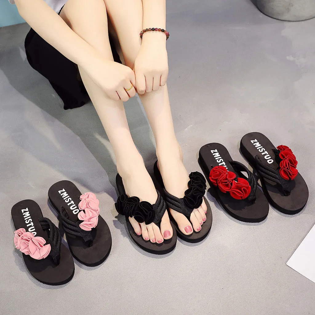 Flower Clip Toe Flip Flops Women Slippers