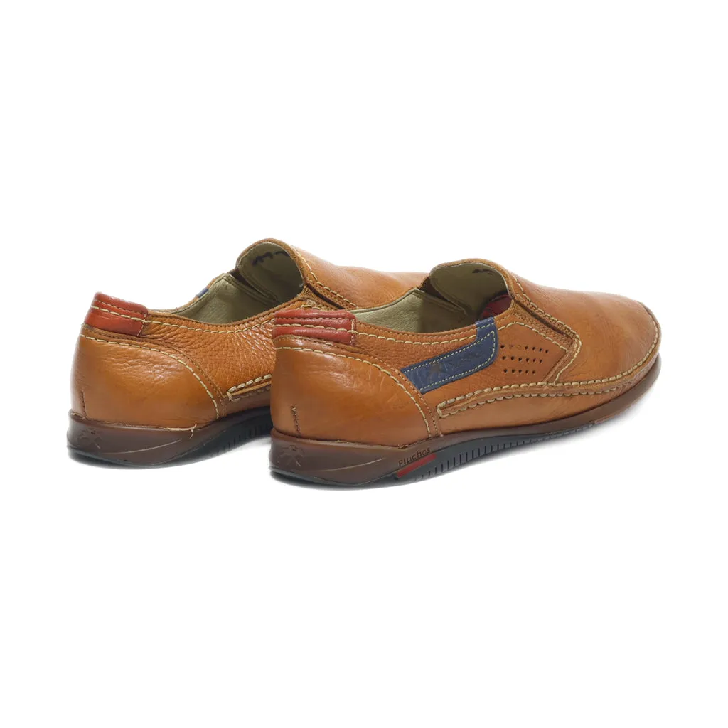 Fluchos Formal Slip Ons Leather Brown Colour For Men