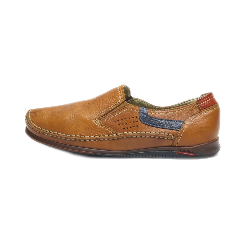 Fluchos Formal Slip Ons Leather Brown Colour For Men