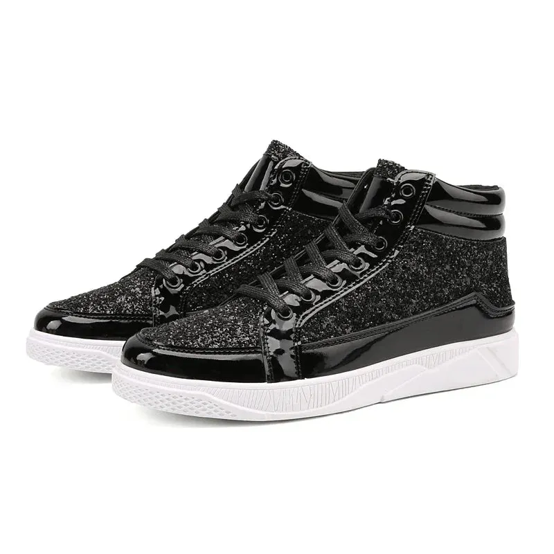 Funki Buys | Boots | Men's Women's Bling Lace Up Sneakers