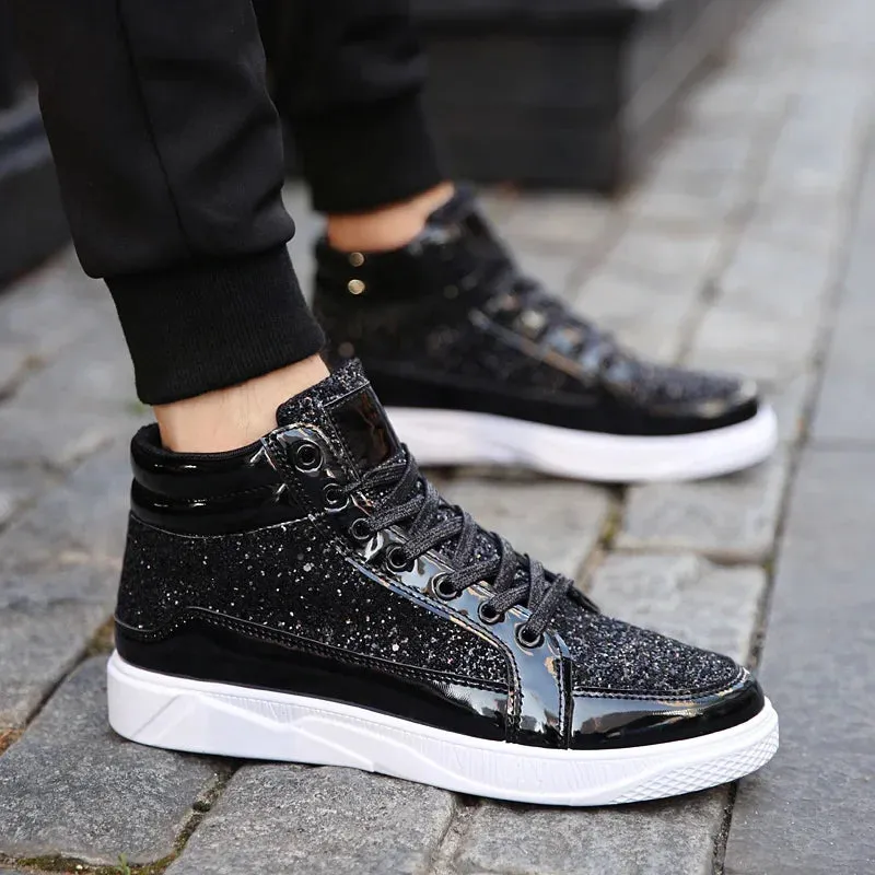 Funki Buys | Boots | Men's Women's Bling Lace Up Sneakers