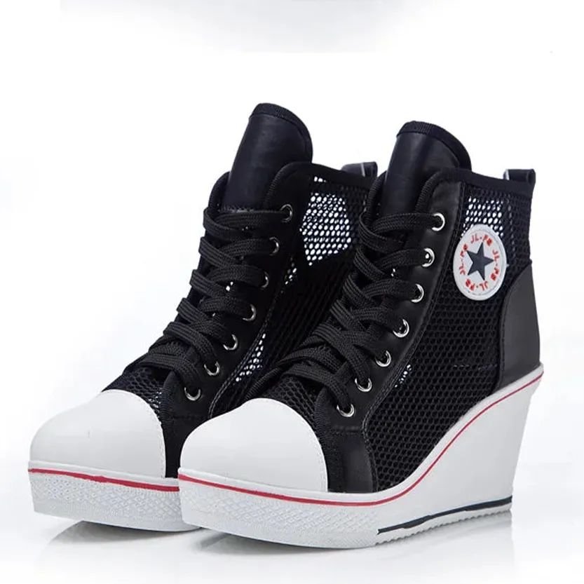 Funki Buys | Boots | Women's High Top Mesh Platform Sneakers