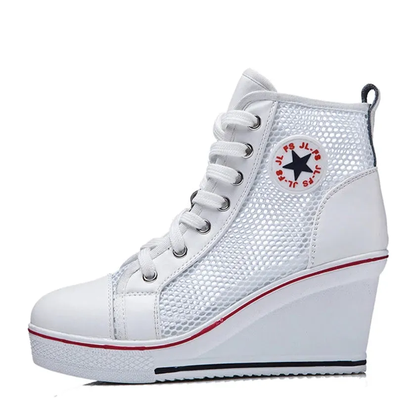 Funki Buys | Boots | Women's High Top Mesh Platform Sneakers