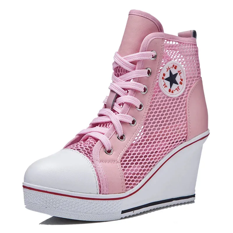 Funki Buys | Boots | Women's High Top Mesh Platform Sneakers