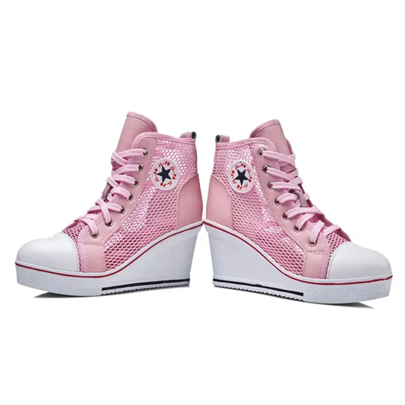 Funki Buys | Boots | Women's High Top Mesh Platform Sneakers