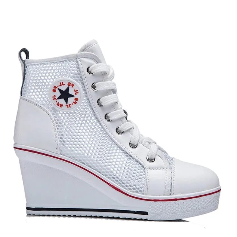 Funki Buys | Boots | Women's High Top Mesh Platform Sneakers