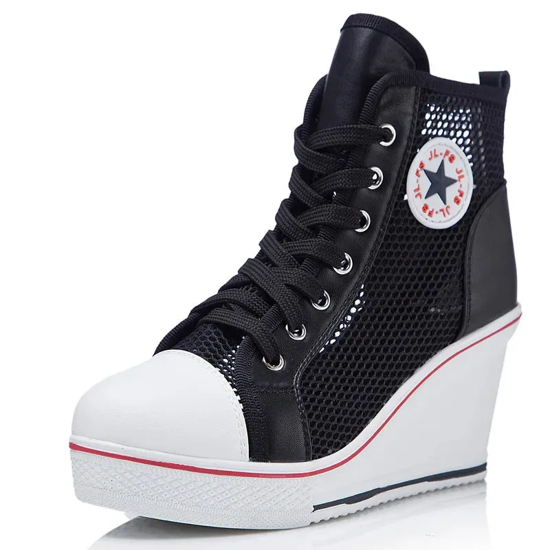 Funki Buys | Boots | Women's High Top Mesh Platform Sneakers